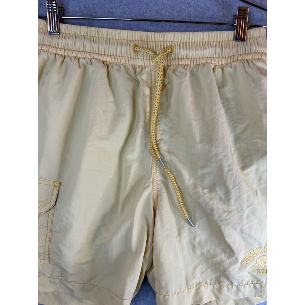 Tommy Bahama Relax Mens Cargo Swim Trunks Yellow Drawstring Board Shorts Large